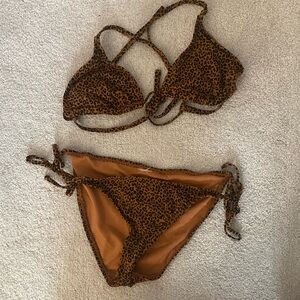 leopard print string bikini